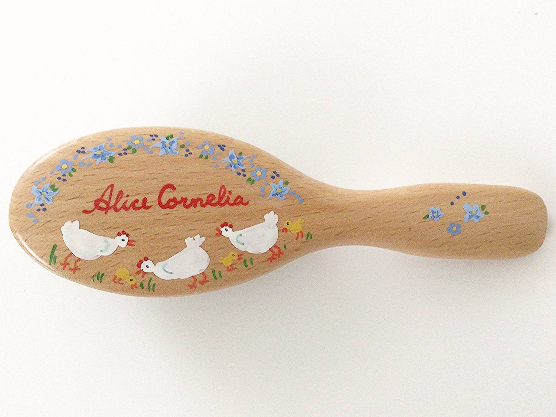 Personalized Haarbrush Hennen & Blaue Blumen Design von Etsy - PresentsPerfection