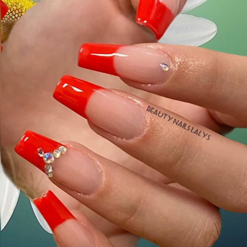 Französisch Rot/Aufdrücknägel von Etsy - PressOnLalys