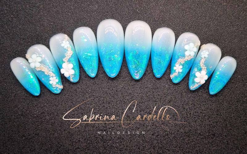 Flower Ocean in Verschiedenen Formen Und Längen Wiederverwendbare Press On Nails von Etsy - PressOnNailsSC