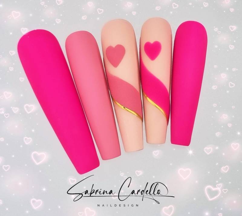 Heart Waves in Verschiedenen Formen Und Längen Wiederverwendbare Press On Nails von Etsy - PressOnNailsSC