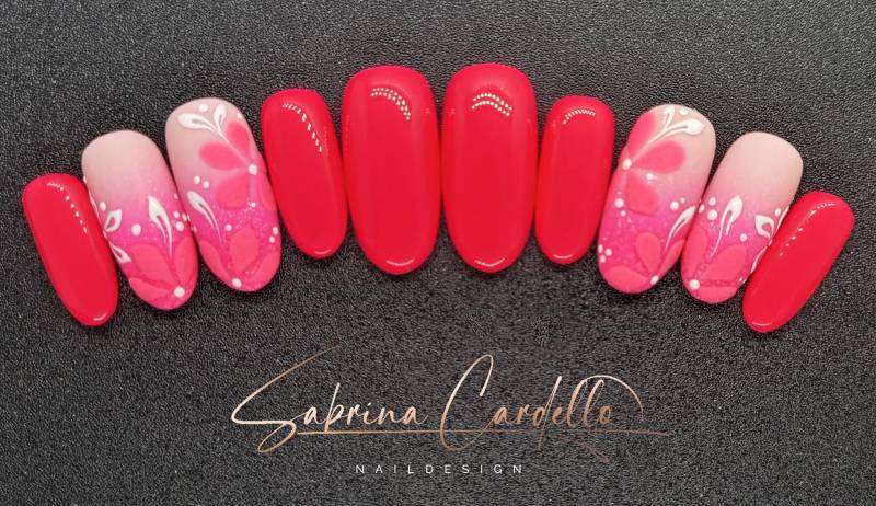 Pink Velvet Flowers in Verschiedenen Formen Und Längen Wiederverwendbare Press On Nails von Etsy - PressOnNailsSC