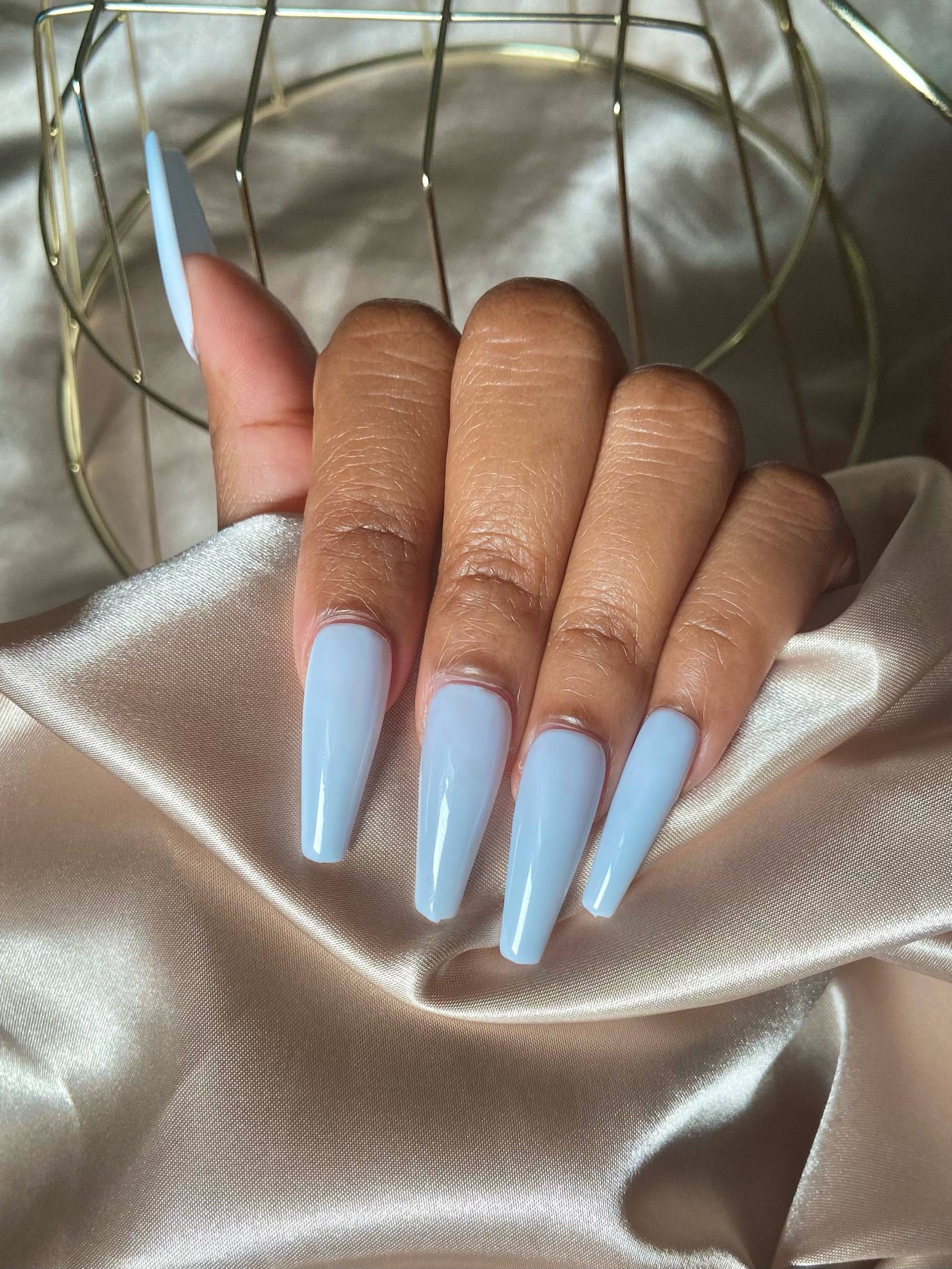 Langer Sarg Drücken Auf Nägel | Baby Blue Press On Nails Blaue Presse Drücken Sie Langer Sarg Drücken Auf Nägel | Baby Blue Press On Nails Blaue Presse Drücken Sie von Etsy - PressedbyAJB