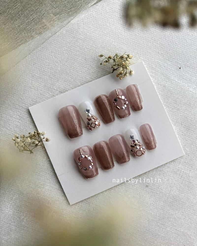 Weihnachten/Christmas Press-On Nägel Gelnägel Asian Nailart Kunstnägel von Etsy - PressonNailsbyLinlin