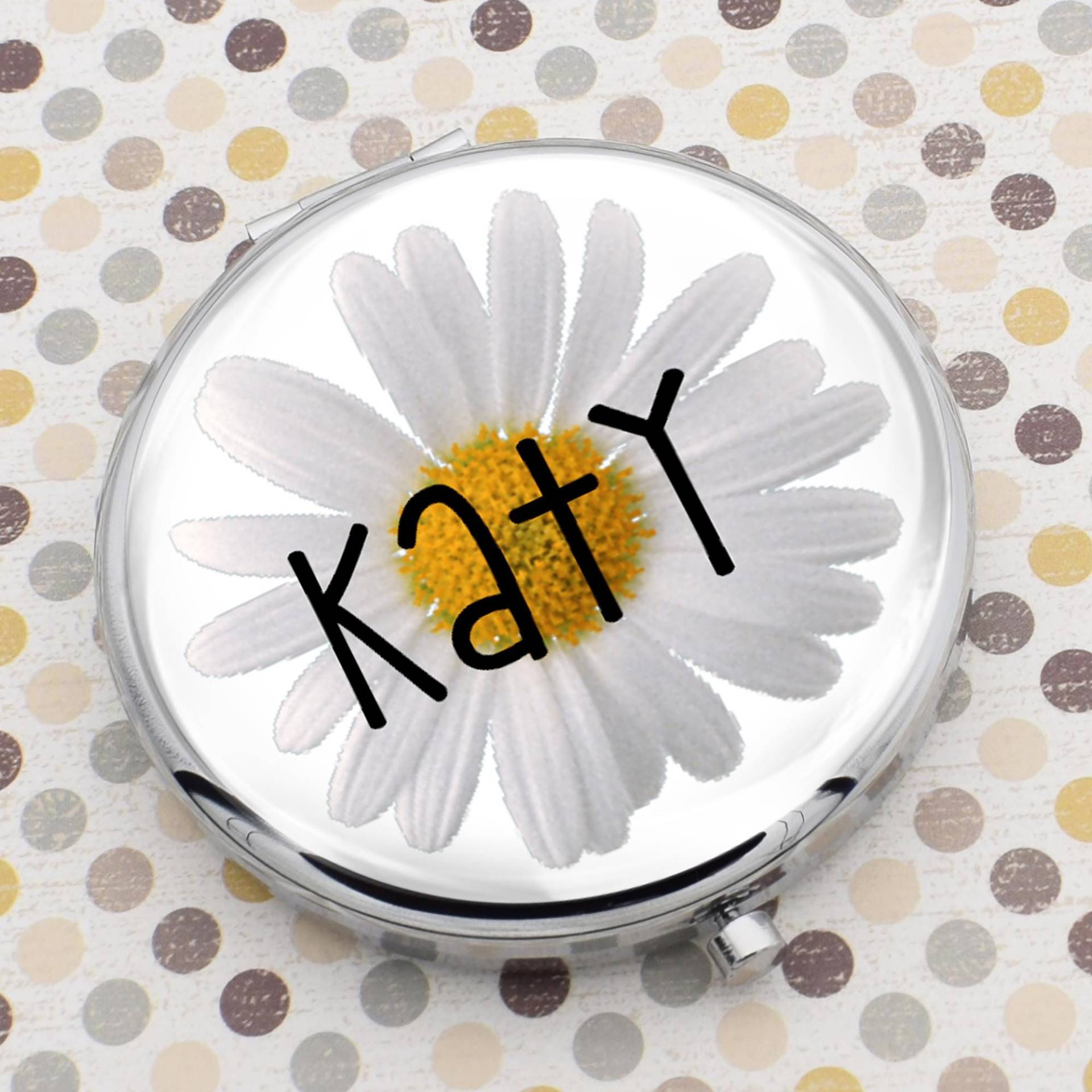 Blühender Gänseblümchen-Entwurf, Personifizierter Handtaschen-Spiegel Blühender Gänseblümchen-Entwurf, Personifizierter Handtaschen-Spiegel von Etsy - PrestigeGiftware