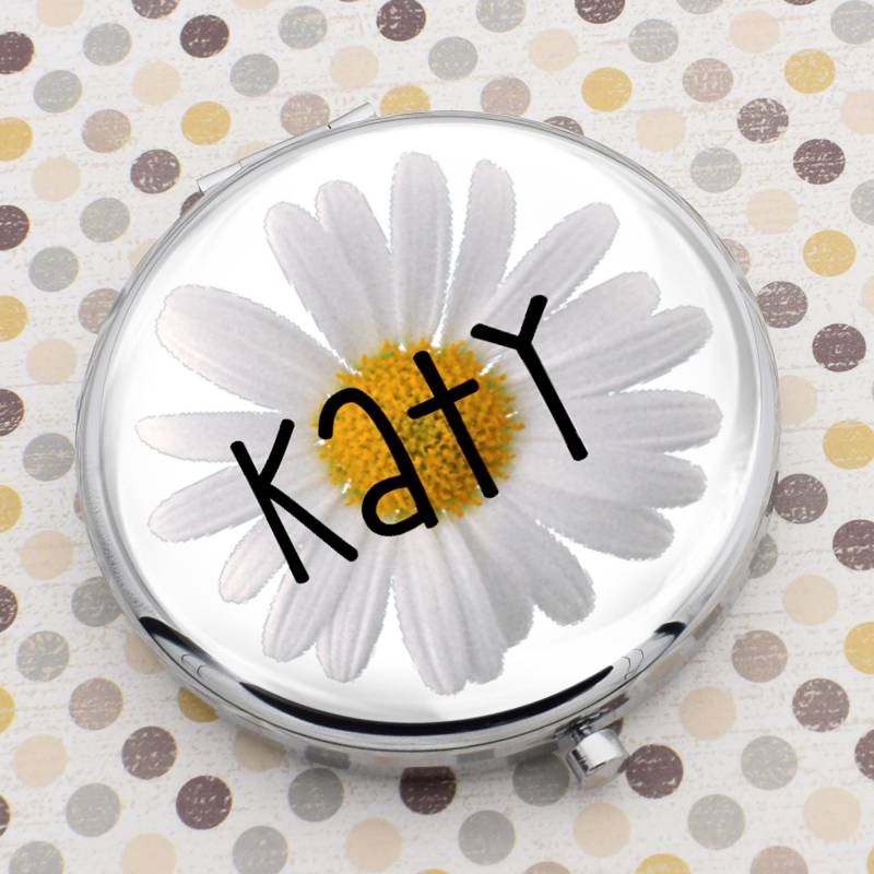 Blühender Gänseblümchen-Entwurf, Personifizierter Handtaschen-Spiegel von Etsy - PrestigeGiftware