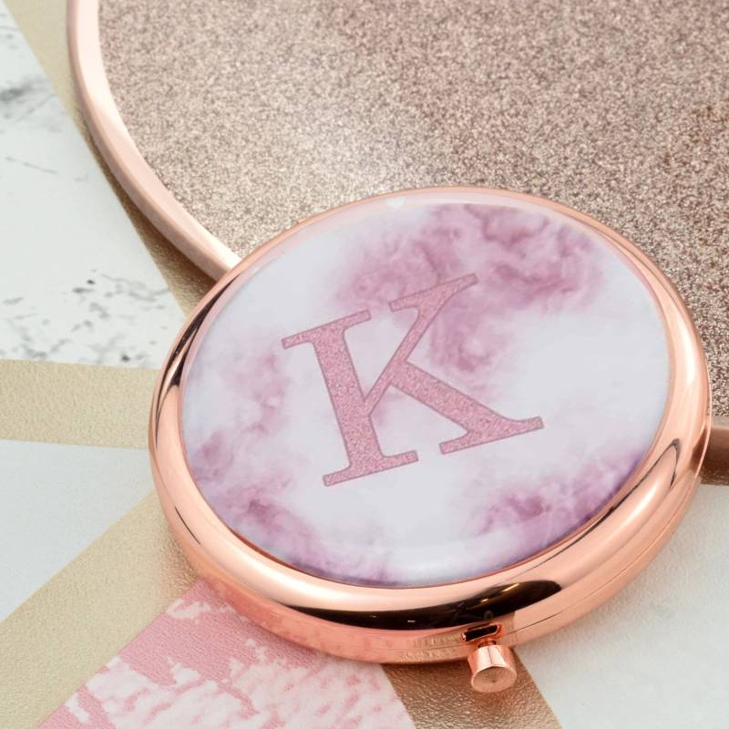 Rosenvergoldeter Handtaschenspiegel Mit Personalisiertem Initialendesign von Etsy - PrestigeGiftware