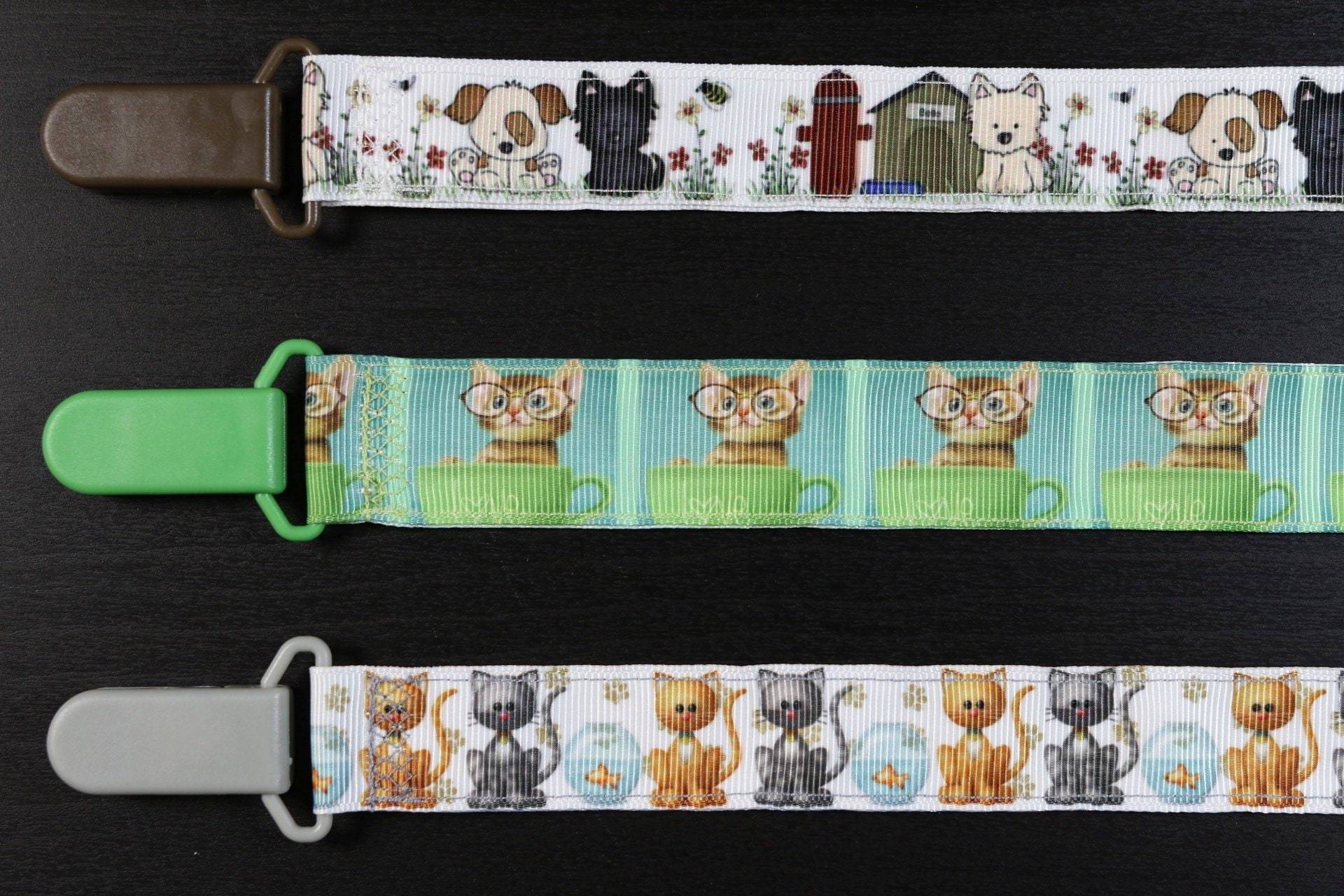 Schnullerkette Hunde Und Katzen | Schnullerband Schnullerkette von Etsy - PrettyBittyBabyGoods
