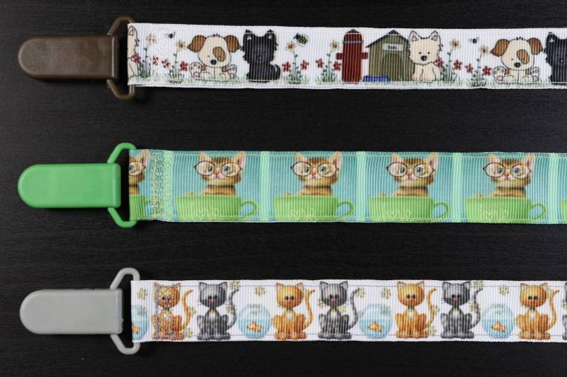 Schnullerkette Hunde Und Katzen | Schnullerband Schnullerkette von Etsy - PrettyBittyBabyGoods
