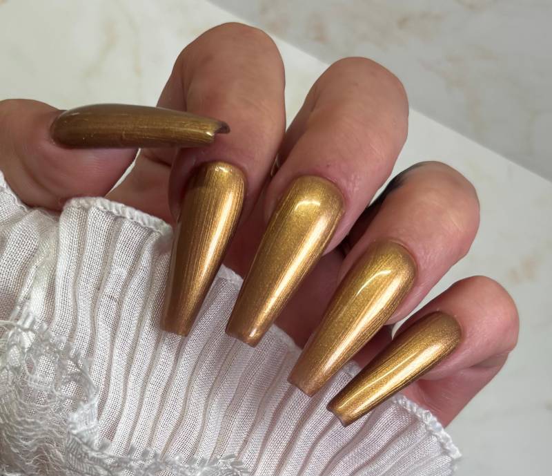 Press On Nails Metallic Blau Weiß Glimmer Basic von Etsy - PrincessNails01