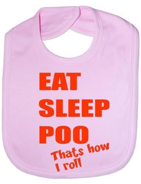 Essen Sie Schlafen Poo Lustige Baby Kleinkind Neugeborene Lätzchen Geschenk von Etsy - Print4ustore