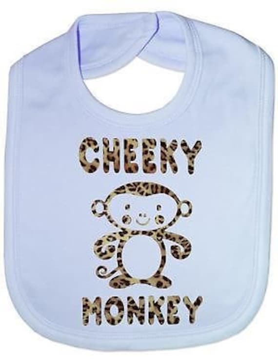 Freche Affe in Tier Druck Lustige Baby Kleinkind Neugeborenen Lätzchen von Etsy - Print4ustore