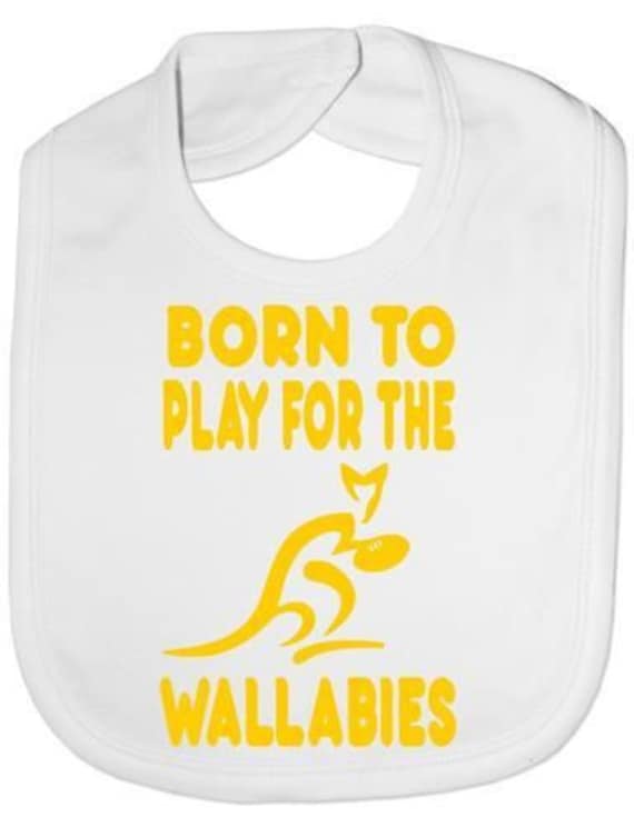 Geboren, Um Für Wallabies Australien Riugby Lustige Baby Kleinkind Neugeborenen Lätzchen Zu Spielen von Etsy - Print4ustore