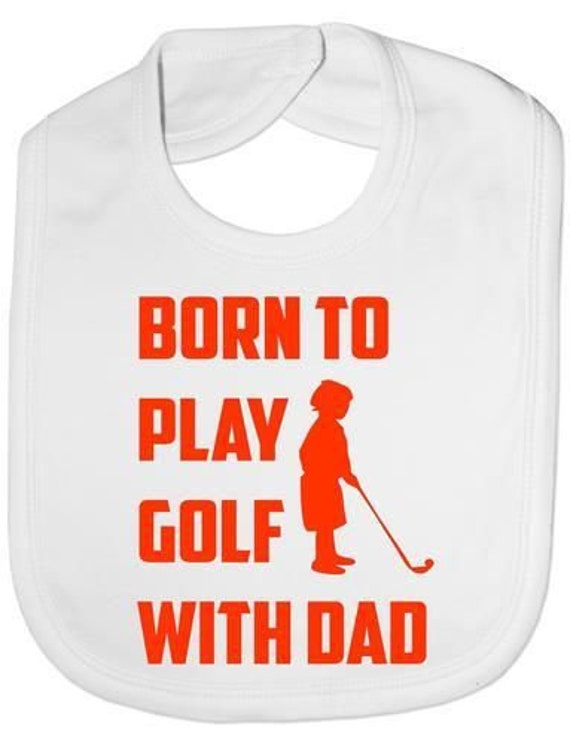 Geboren, Um Golf Mit Papa Lustige Baby Kleinkind Neugeborenen Lätzchen Geschenk Zu Spielen von Etsy - Print4ustore