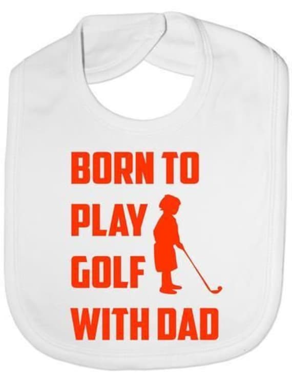 Geboren, Um Golf Mit Papa Lustige Baby Kleinkind Neugeborenen Lätzchen Geschenk Zu Spielen von Etsy - Print4ustore