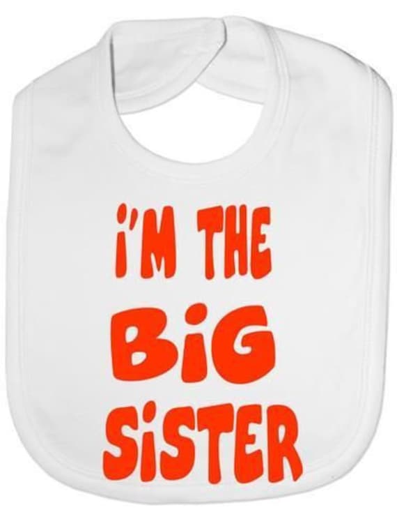 Ich Bin Die Große Schwester Lustige Baby Kleinkind Neugeborenen Lätzchen Geschenk von Etsy - Print4ustore