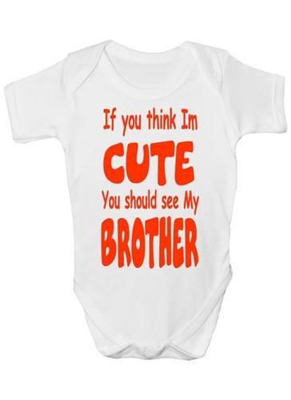 Witziger Baby-Body Siehe Meinen Bruder, Body Aus Baumwolle von Etsy - Print4ustore