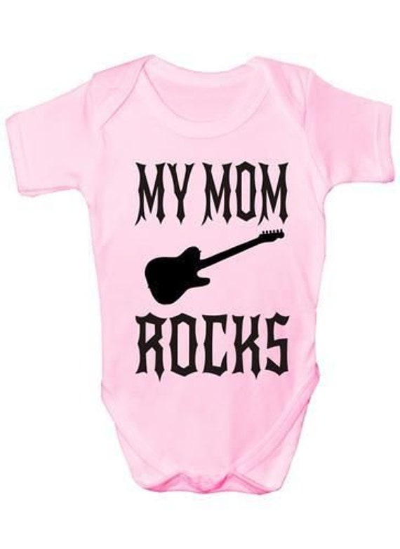 My Mom Rocks Babygrow Weste Baby Kleidung Lustiges Geschenk von Etsy - Print4ustore