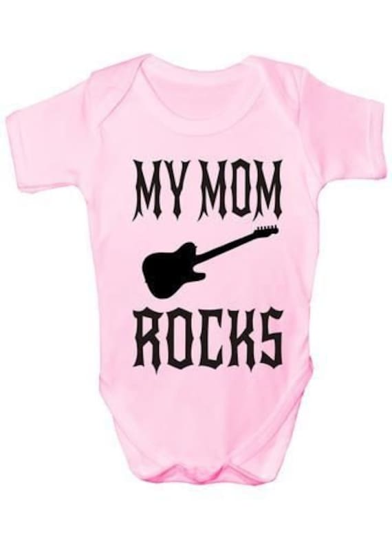 My Mom Rocks Babygrow Weste Baby Kleidung Lustiges Geschenk von Etsy - Print4ustore