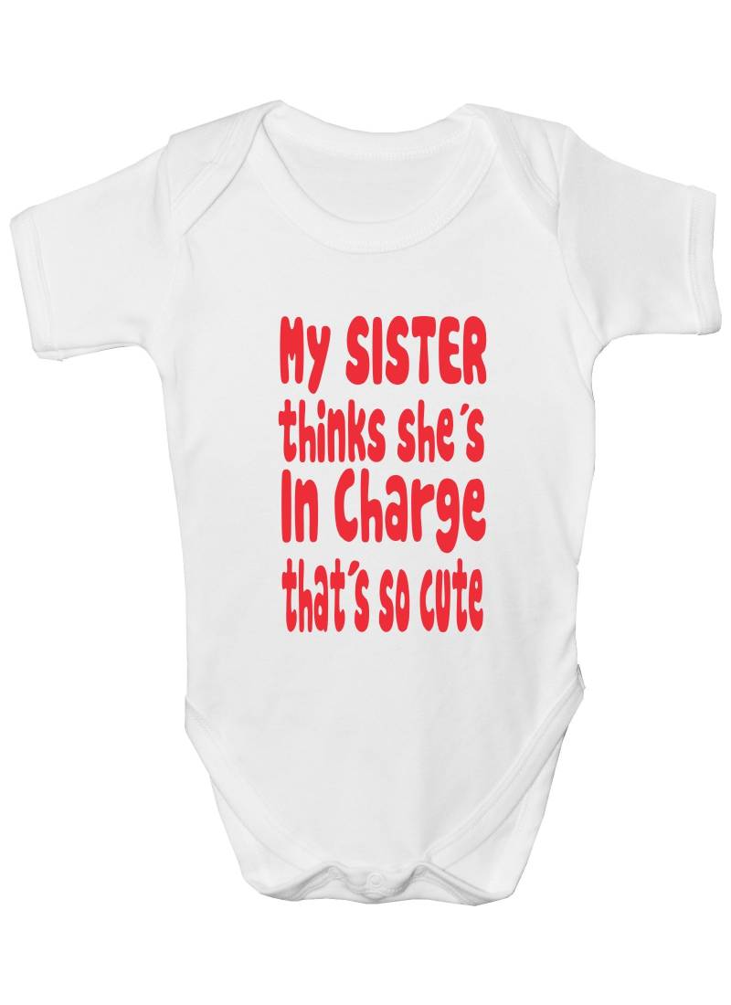 Print4U Meine Schwester Denkt, Sie Ist in Charge Lustige Babygrow Body Geschenk von Etsy - Print4ustore