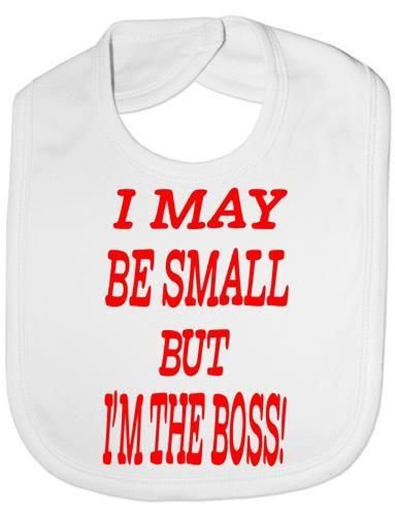 Print4U Unisex Babys Ich Kann Klein Sein, Aber Bin Der Boss Baby Lätzchen von Etsy - Print4ustore