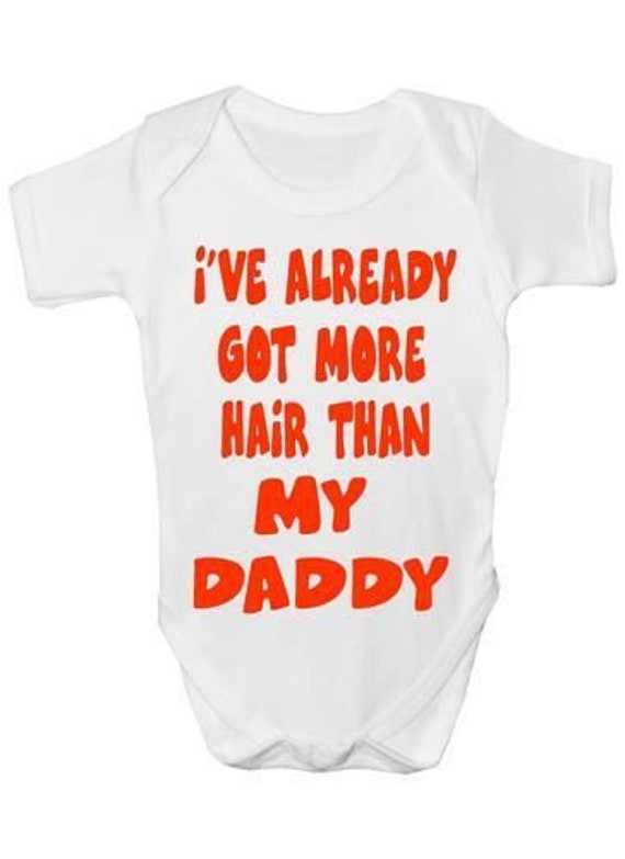 Schon Mehr Haare Als Daddy Baby Body Weste Kleidung Lustiges Geschenk von Etsy - Print4ustore