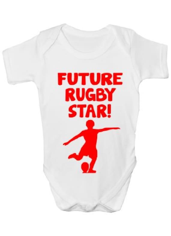 Zukunft Rugby Star Sport Funny Baby Onesie Weste Geschenk Kleidung von Etsy - Print4ustore