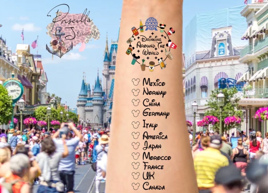 Trink Überall Auf Der Welt Checklistentattoo, Rund Um Den Weltpass, Essen Und Weinfest Tattoo, Bach Ganzen von Etsy - PriscillaJEssentials