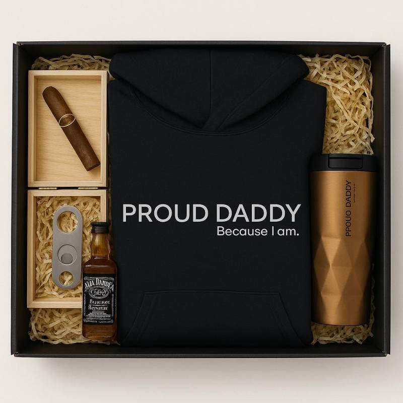 Proud Daddy Geschenkset Für Papa - Hoodie/Coffee Becher/Zigarre/Whiskey| Vatertagsgeschenk | Geschenk Väter I Geschenke Zur Geburt von Etsy - ProudDaddyLabel