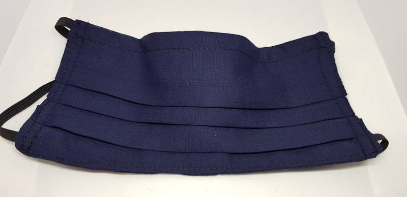 Handgefertigte Gesichtsmaske, Wiederverwendbar, Zweilagig, Baumwolle Mit Nasenbügel - Einfarbig Navy von Etsy - ProudIdeas