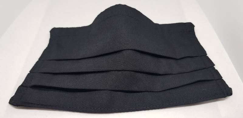 Handgefertigte Gesichtsmaske, Wiederverwendbar, Zweilagig, Baumwolle Mit Nasenbügel - Einfarbig Schwarz von Etsy - ProudIdeas
