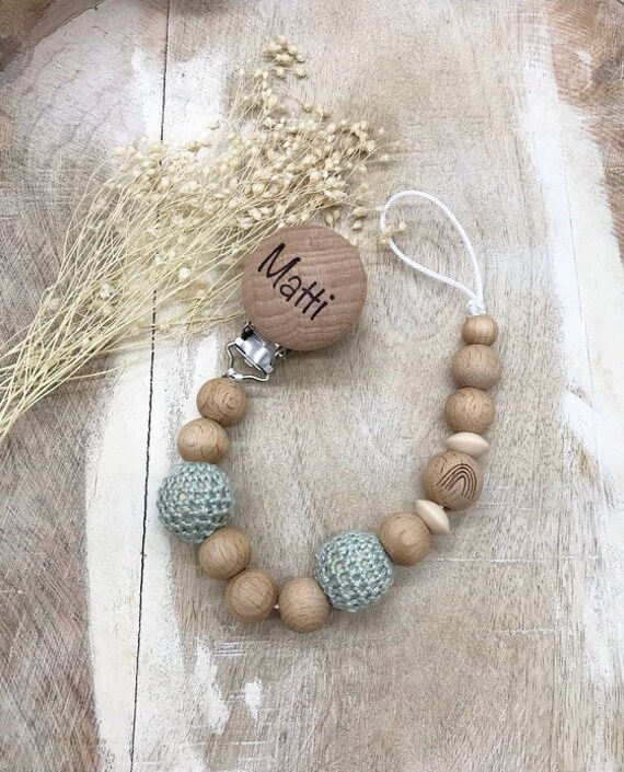 Schnullerkette Personalisiert Graviert Schnullerkette Personalisiert Graviert von Etsy - PureDesignBabyHerz