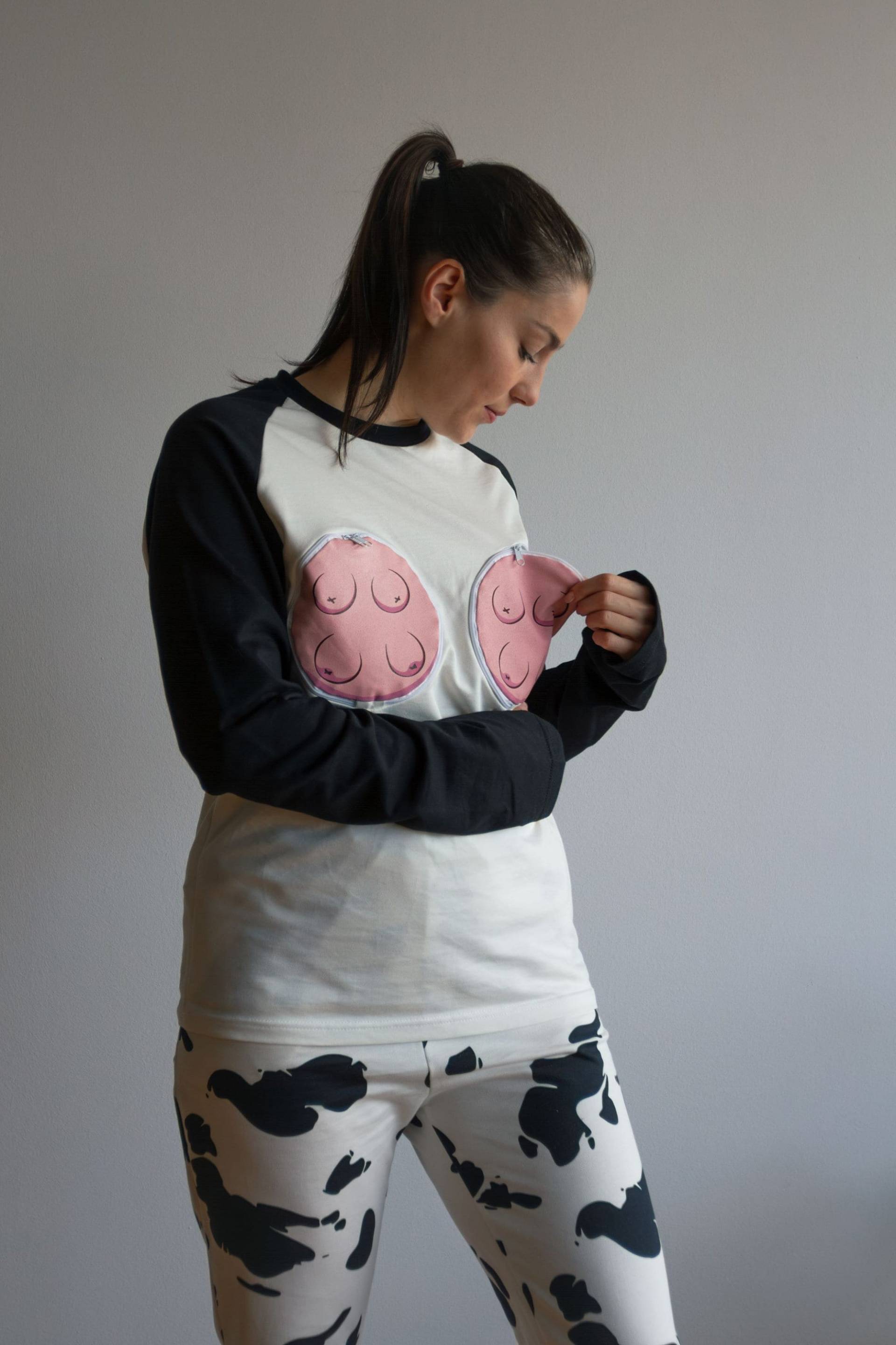 Heart Mother - Lustiger, Warmer Und Kuscheliger Kuh-Schlafanzug Zum Stillen & Mit Stilleinlagen 100% Eu Bio-Baumwolle Ideal Mitschlafen Heart Mother - Lustiger, Warmer Und Kuscheliger Kuh-Schlafanzug Zum Stillen & Mit Stilleinlagen 100% Eu Bio-Baumwolle Ideal Mitschlafen von Etsy - Pyjamam