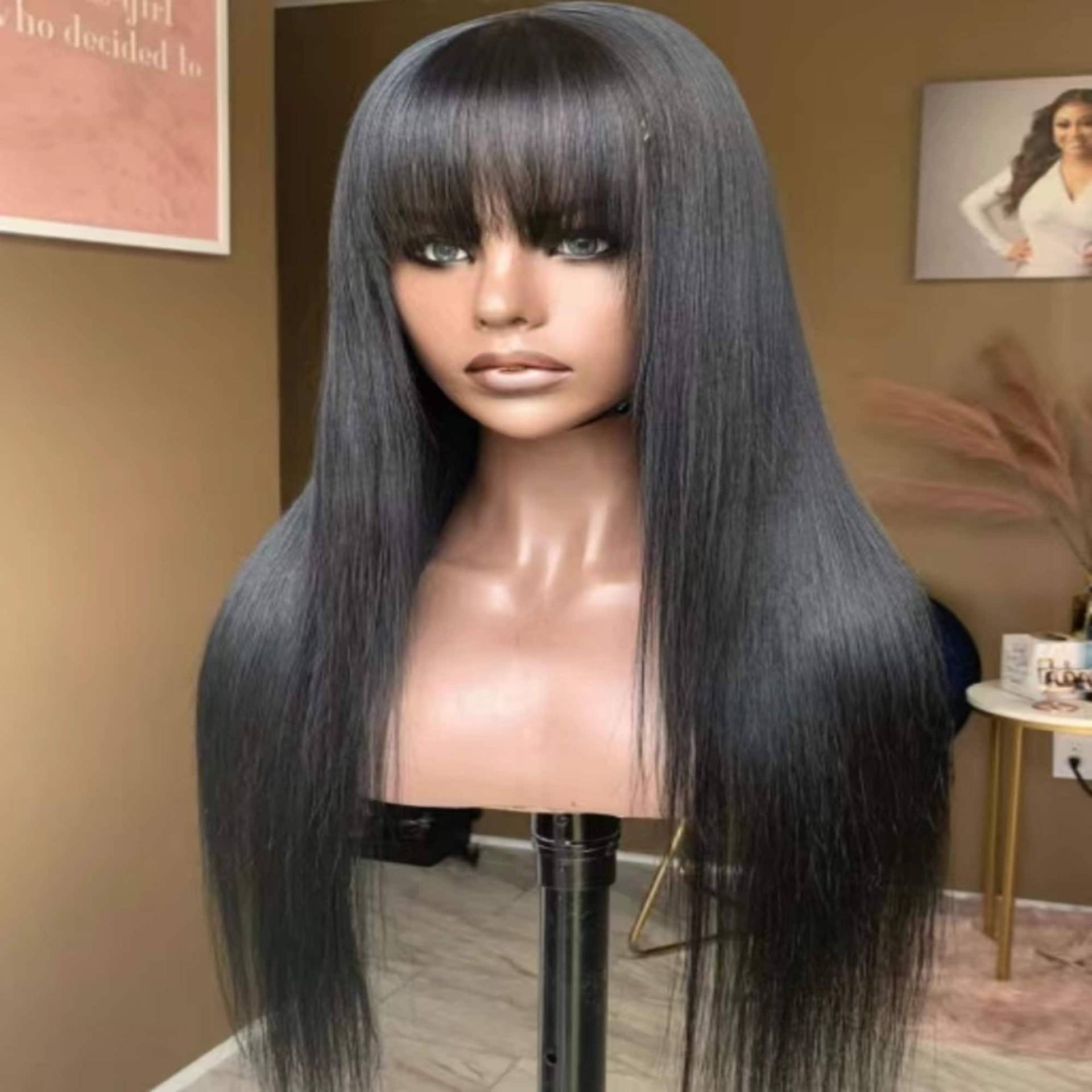 Perücke Mit Pony, Echthaar, Ganz Maschinell Perücke Mit Pony, Echthaar, Ganz Maschinell von Etsy - Queenshousehair