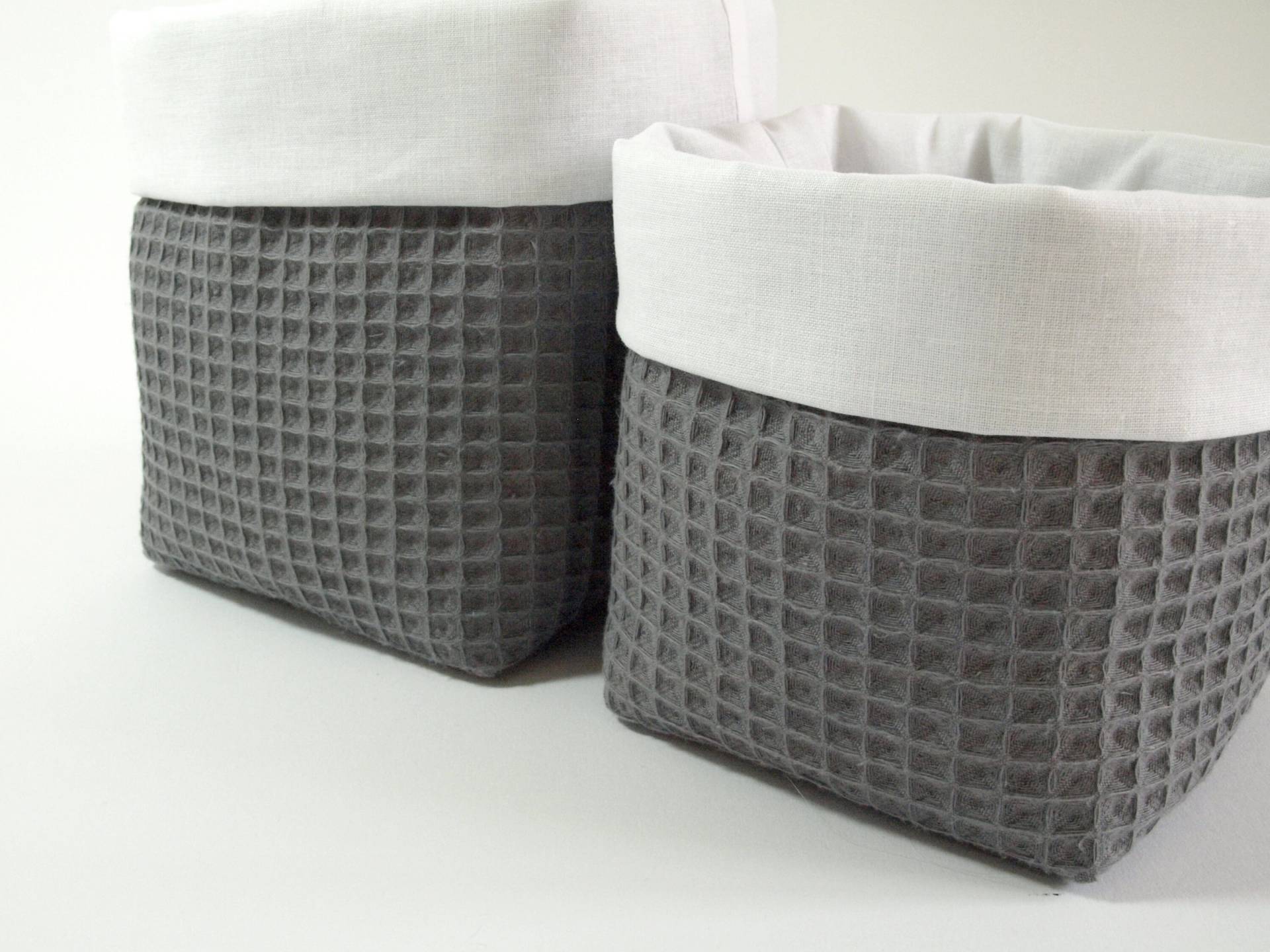 Ab 11, 50 Euro, Utensilo - Sets, Waffelpique Anthrazit | Dunkelgrau/Weiss, Stoffkörbe Ab 11, 50 Euro, Utensilo - Sets, Waffelpique Anthrazit | Dunkelgrau/Weiss, Stoffkörbe von Etsy - QuiltCottageLove