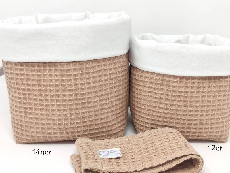 Ab 11, 95 Euro, "Camel" Utensilo-Sets Und Einzeln, Waffelpique, Aufbewahrung, Stoffkörbe, Feuchttücherbox Bezug, Organizer von Etsy - QuiltCottageLove