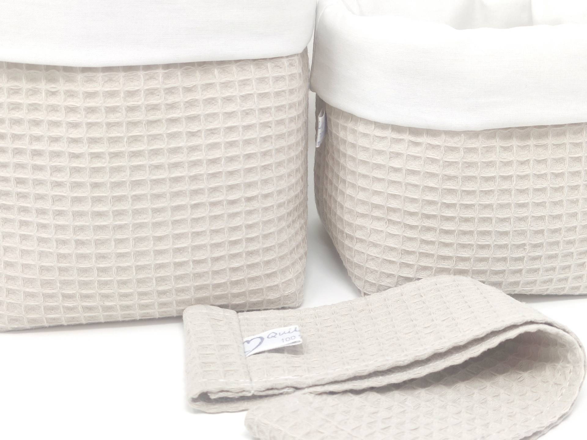 Ab 11, 95 Euro, Hellbeige/Weiss, Utensilo - Sets, Waffelpique, Windelkorb, Stoffkorb, Stoffkörbe, Organizer, Sand Ab 11, 95 Euro, Hellbeige/Weiss, Utensilo - Sets, Waffelpique, Windelkorb, Stoffkorb, Stoffkörbe, Organizer, Sand von Etsy - QuiltCottageLove