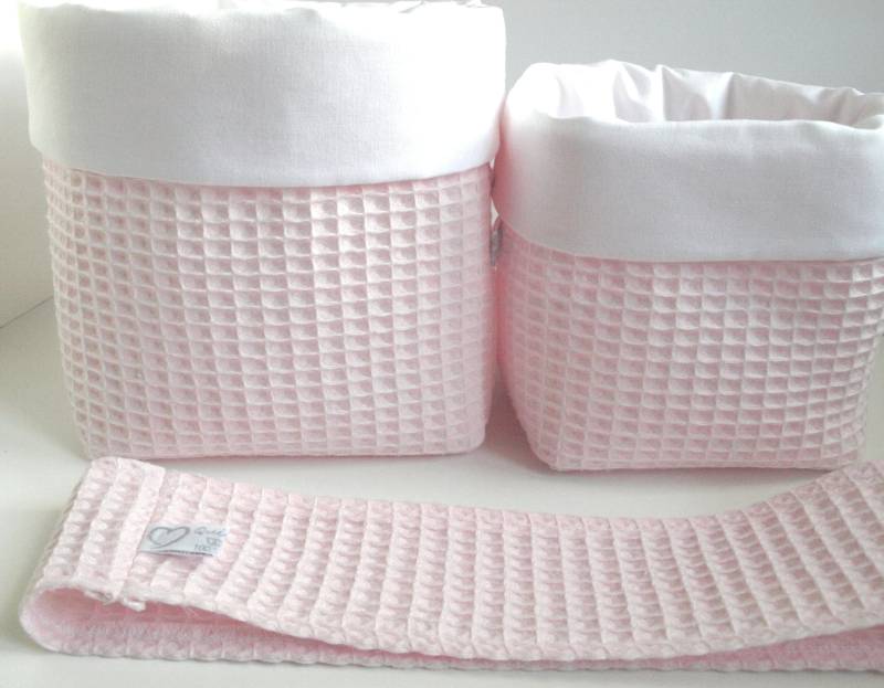 Ab 11, 95 Utensilo, Waffelpique Hellrosa/Weiss, Stoffkörbe, Feuchttücherbox Bezug, Organizer, Korb, Mädchen, Rosa von Etsy - QuiltCottageLove