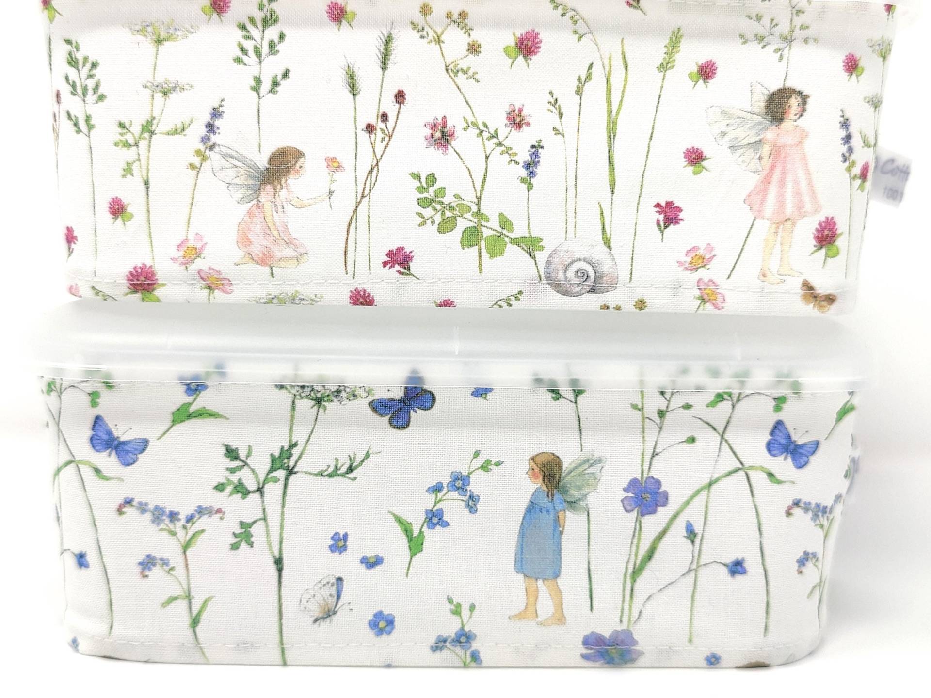 Feuchttücherbox Bezug Elfengarten Rosa/Blau, Märchen, Feen, Ranken, Wald, Schmetterlinge von Etsy - QuiltCottageLove
