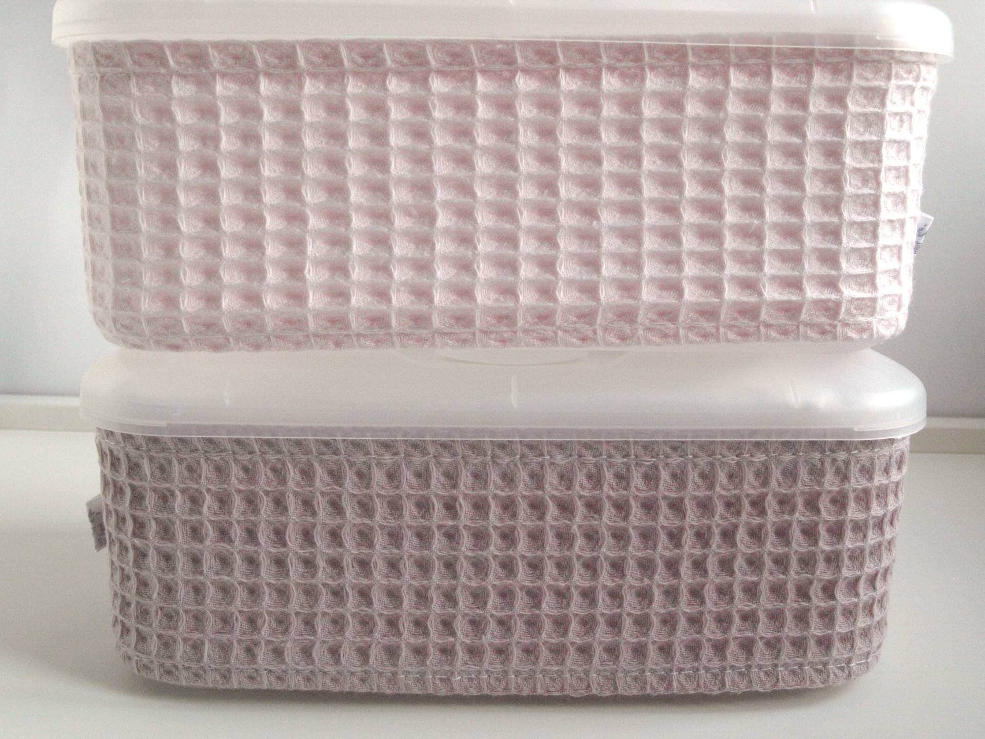 Feuchttücherbox Bezug Waffelpique Altrosa & Hellrosa von Etsy - QuiltCottageLove