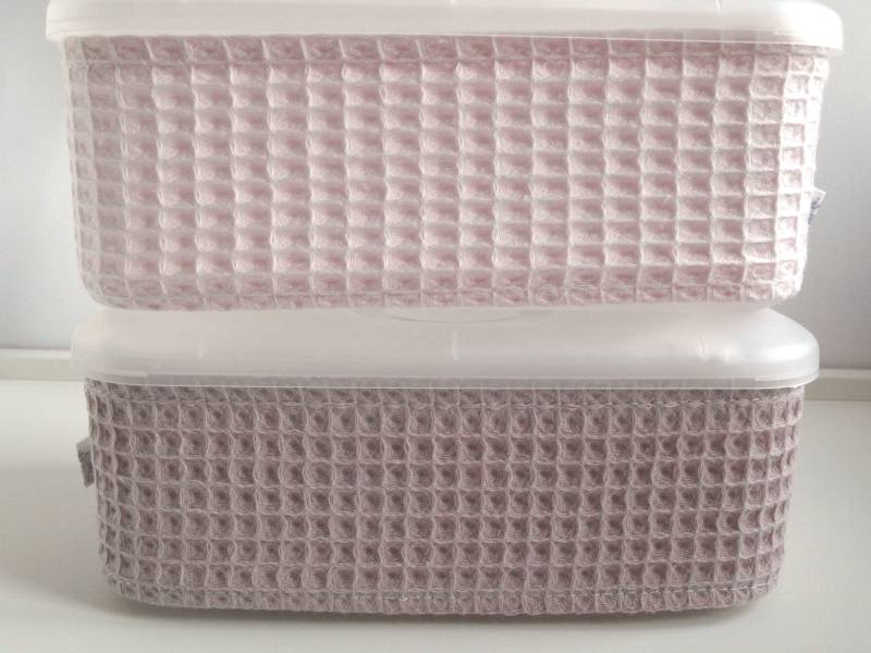 Feuchttücherbox Bezug Waffelpique Altrosa & Hellrosa von Etsy - QuiltCottageLove