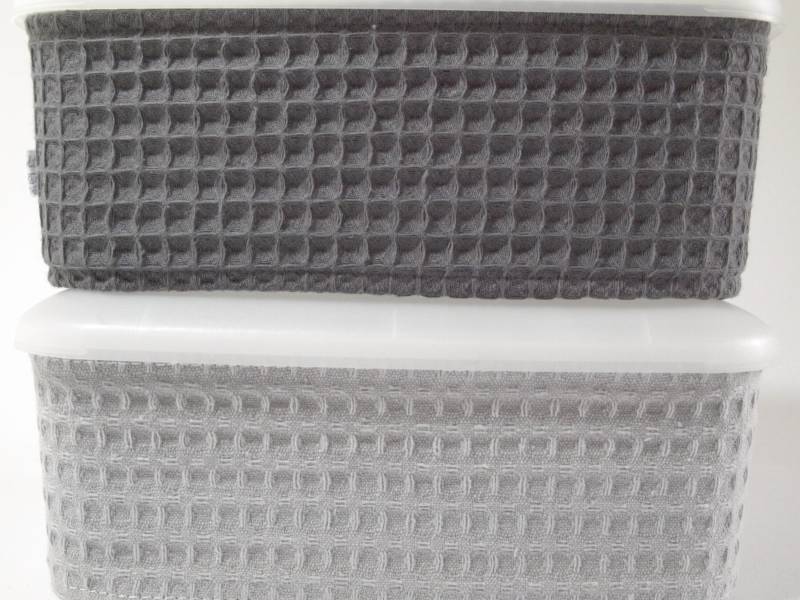 Feuchttücherbox Bezug Waffelpique Anthrazit | Dunkelgrau/Hellgrau von Etsy - QuiltCottageLove