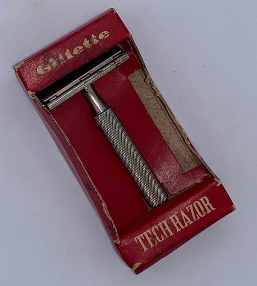 Vintage Gillette Tech Razor, Retro Double Edge Rasierer in Box, Old School Rasierer, Sammlung Stück, Made Usa von Etsy - QuiltsAndTreasuresJ