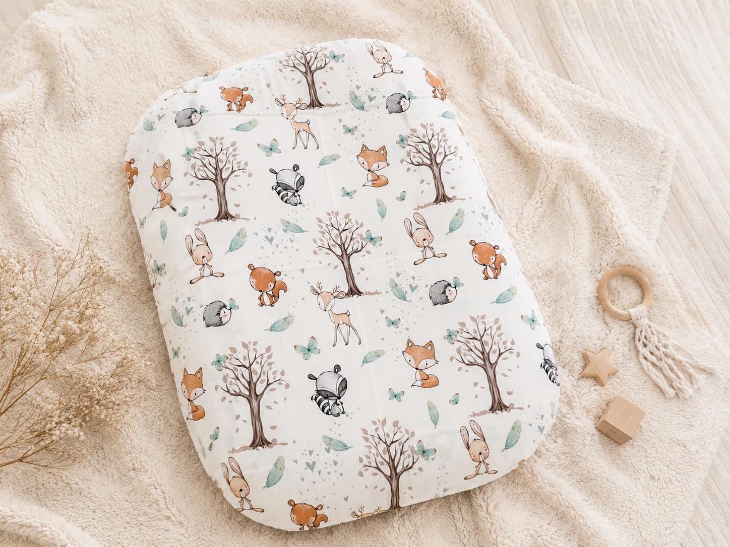 Handgefertigter Bezug Für Kissen Waldtiere | Passend Snuggle Me Handgefertigter Bezug Für Kissen Waldtiere | Passend Snuggle Me von Etsy - RAJULO