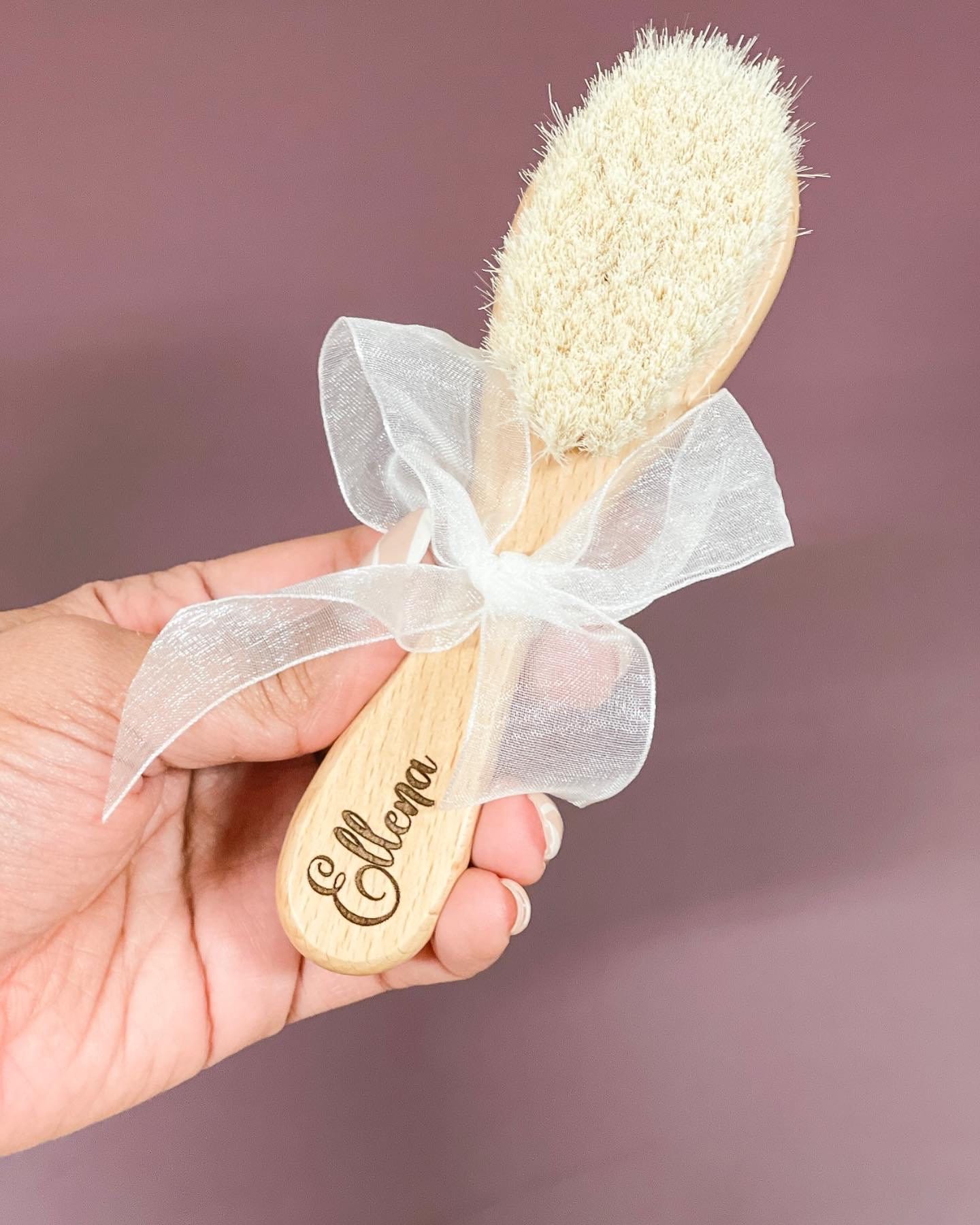 Sanfte Babyhaarbürste, Natürliches Unbehandeltes Buchenholz, Weiches Ziegenhaar, Bürste, Körper, Kopfhautmassage, Geschenk Für Neugeborene von Etsy - RBcraftandmore