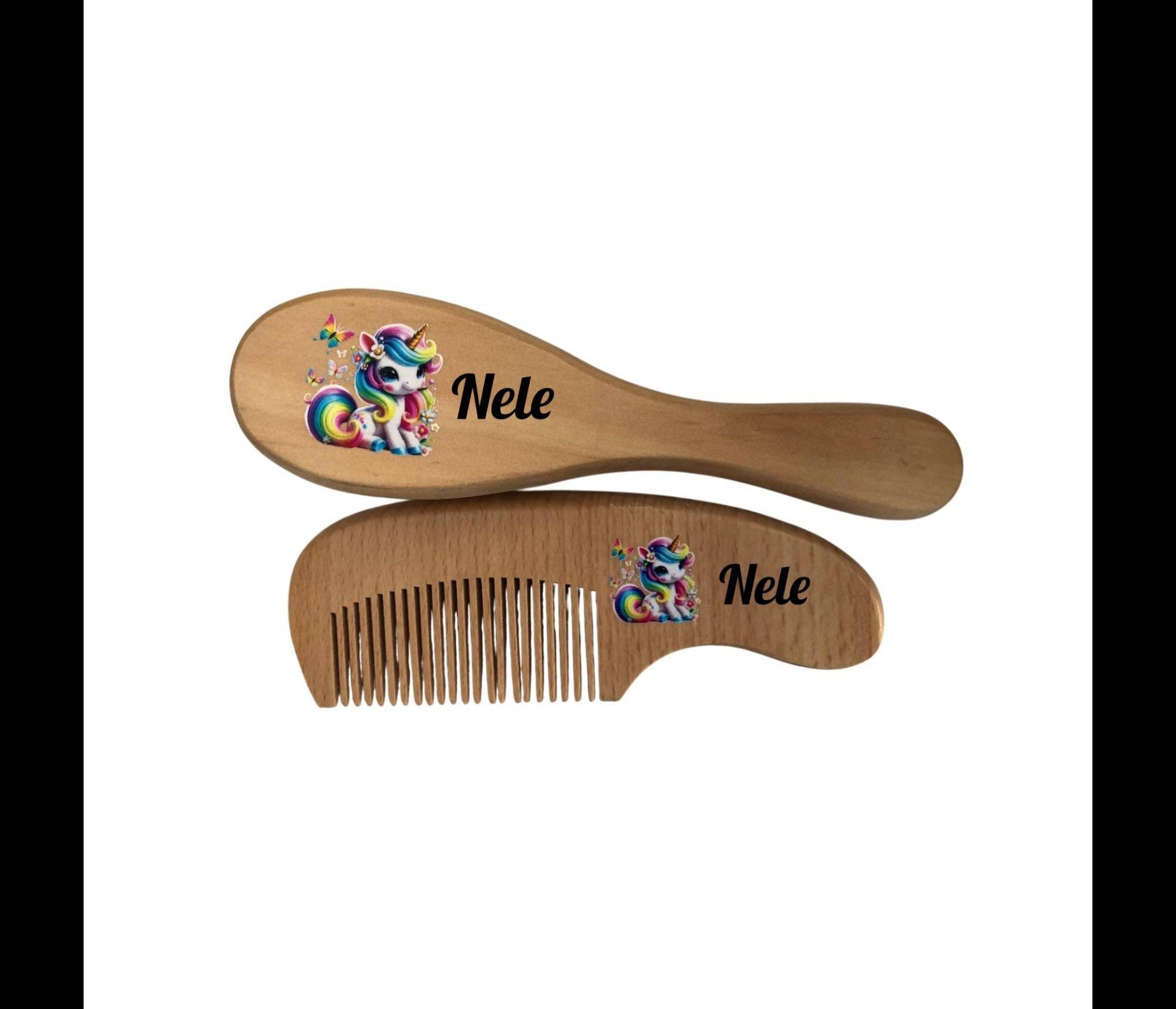 Personalisierte Babyhaarbürste Und Kamm Aus Holz Mit Einhorn | Geschenk Zur Geburt & Taufe Babybürste Namen Babykamm Set von Etsy - RNOnlineShop