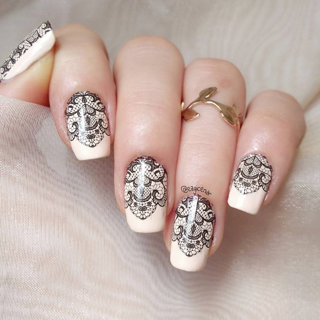Nail Art Sticker Nagel Wasser Decals Transfers Wraps Schwarz Spitze Blumen Floral | A662 von Etsy - RachelsNailsByRachel