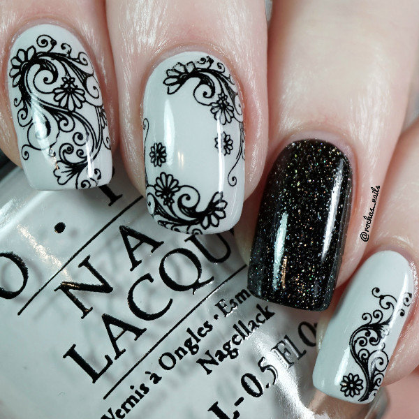 Nail Art Wasser Aufkleber Transfers Schwarze Spitze Blumen Wirbel Dekoration | Ble891 von Etsy - RachelsNailsByRachel
