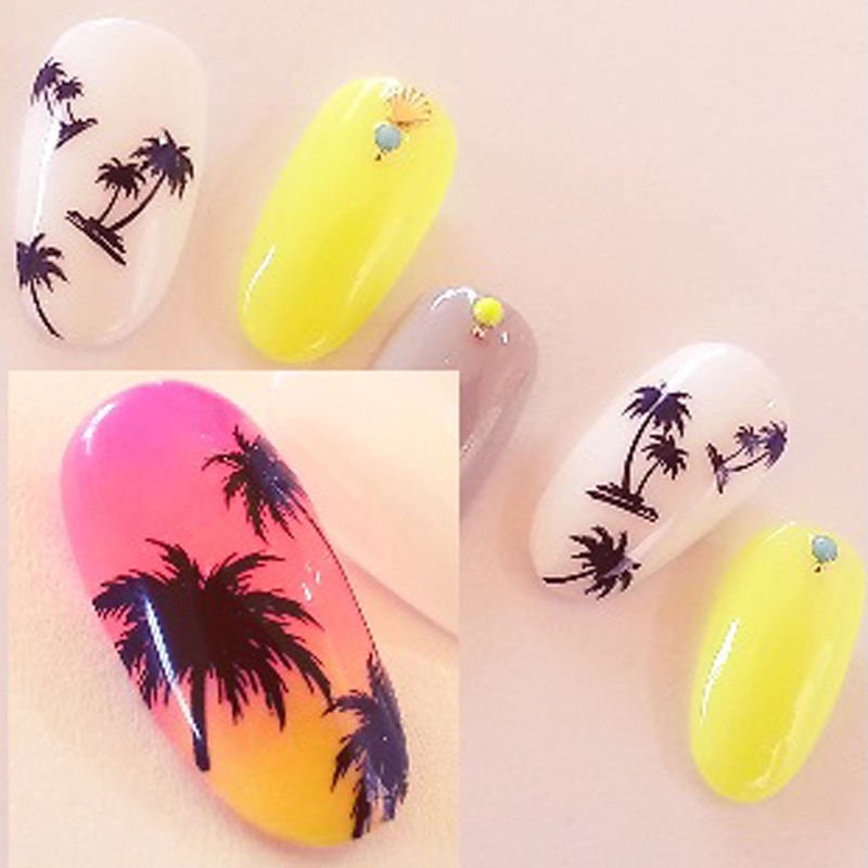 Nail Art Wasser Decals Sticker Sommer Palmen Flamingo Strand Urlaub Blumen | Y172 von Etsy - RachelsNailsByRachel