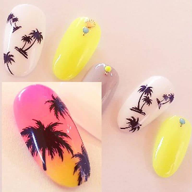 Nail Art Wasser Decals Sticker Sommer Palmen Flamingo Strand Urlaub Blumen | Y172 von Etsy - RachelsNailsByRachel