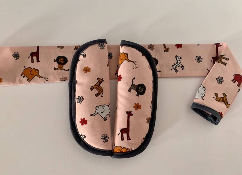 Kinderwagen Bezug Buggy Gurtpolster + Bauchbügel Muster Tiere von Etsy - Rafetti